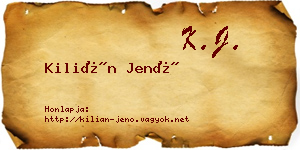 Kilián Jenő névjegykártya